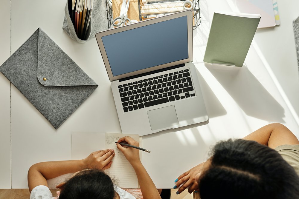 Student & Parent Working on Computer together