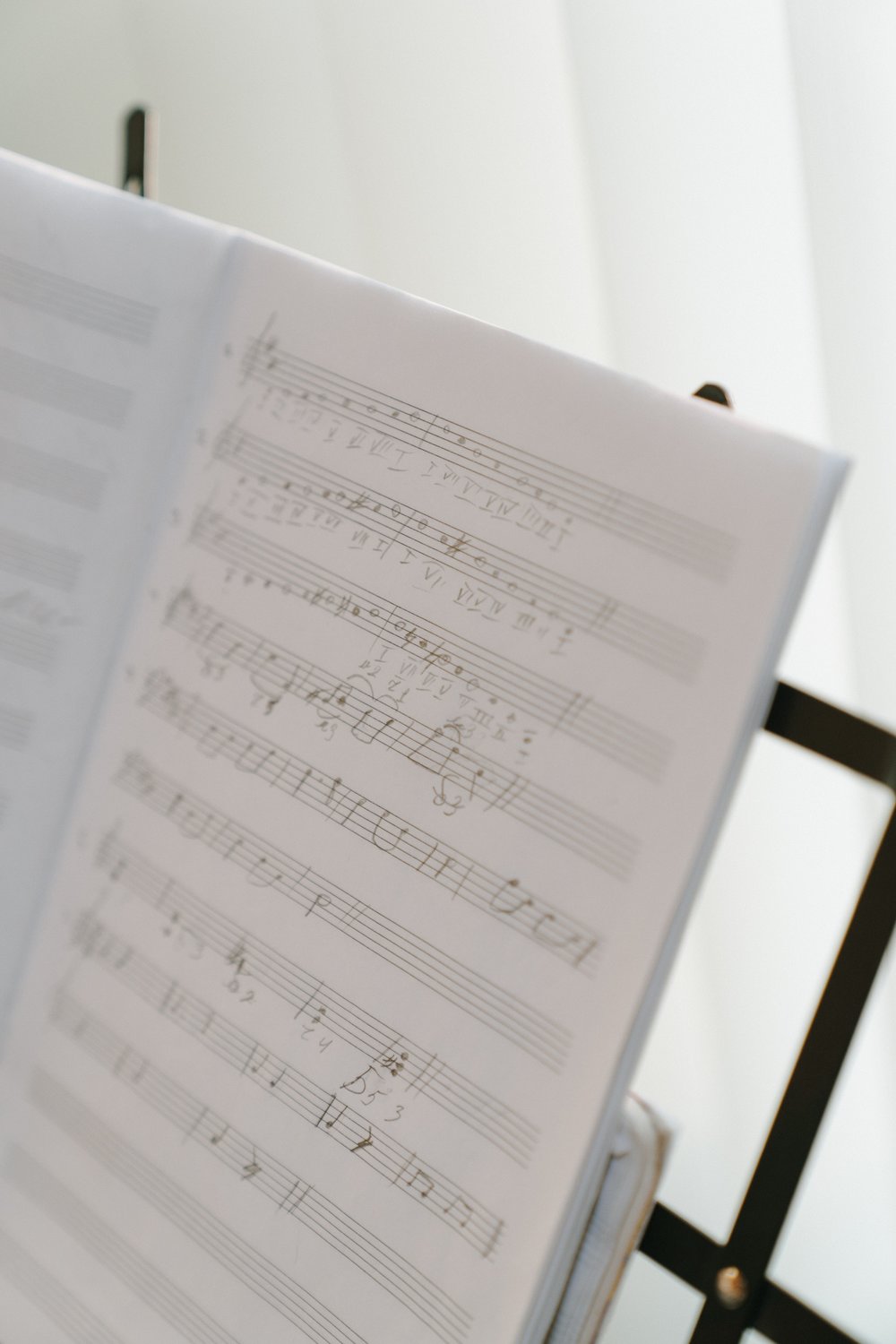 Sheet music with notes on stand