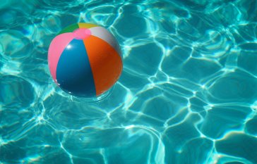 pool and beach ball